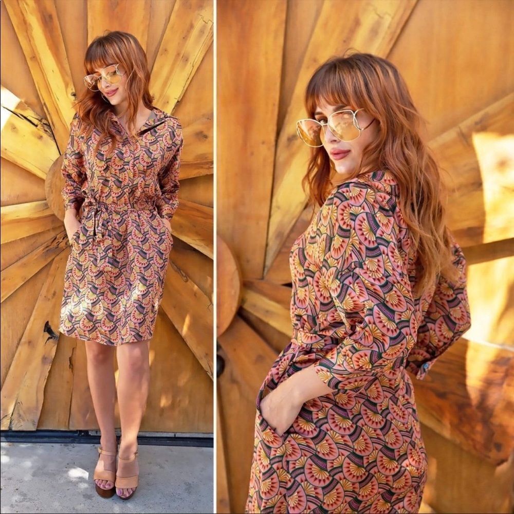 Anthro Eva Franco Edeline Abstract Shirtdress